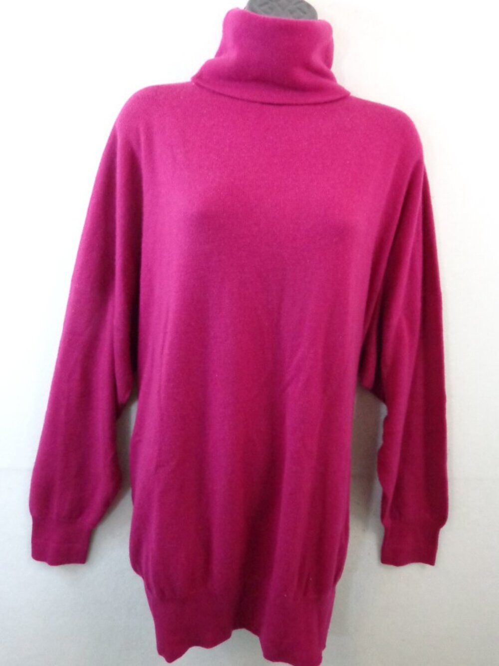 Italian Sweater Women's XL Pink 100% Cashmere Turtle Neck Pullover Made in Italy